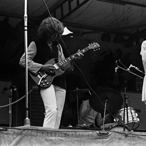 Rolling Stones: Mick Jagger & Mick Taylor performing at Hyde Park London. 5th July 1969