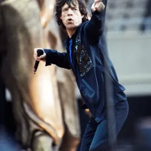 Rolling Stones: Mick Jaggers on stage June 1999 at Murrayfield stadium in Edinburgh Rolling Stones: Mick Jaggers on stage June 1999 at Murrayfield stadium in Edinburgh