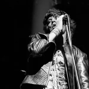 The Rolling Stones performing in concert. Singer Mick Jagger. September 1973 The Rolling Stones performing in concert. Singer Mick Jagger. September 1973