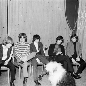 The Rolling Stones at a press conference after meeting fans on Broadway with an Old The Rolling Stones at a press conference after meeting fans on Broadway with an Old