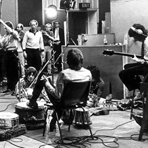 Rolling Stones at a recording session, 11 June 1968
