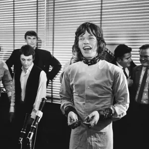 Rolling Stones singer Mick Jagger holding a press conference at Granada Studios in Soho Rolling Stones singer Mick Jagger holding a press conference at Granada Studios in Soho