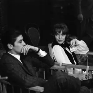 Romy Schneider, pictured with her engaged husband Alain Delon