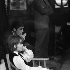 Romy Schneider, pictured with her engaged husband Alain Delon