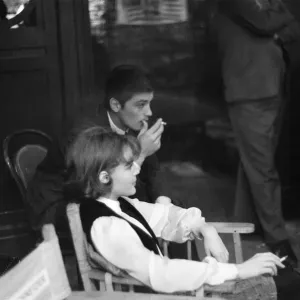 Romy Schneider, pictured with her engaged husband Alain Delon