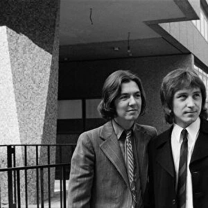Ronnie Lane and Kenney Jones of the Small Faces pop group pictured outside the High Court