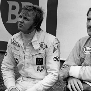 Ronnie Peterson with Graham Hill motor racing driver 1972 Race of Champions Brands