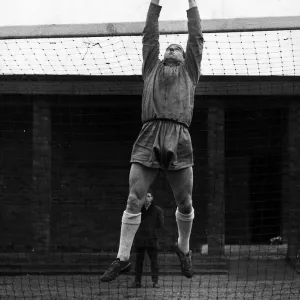 Ronnie Simpson goalkeeper jumping to catch football at goalmouth Circa 1967 Ronnie Simpson goalkeeper jumping to catch football at goalmouth Circa 1967