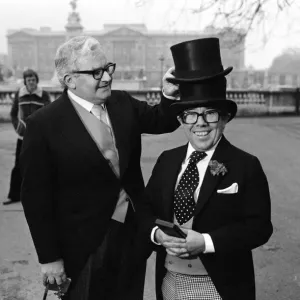 The Two Ronnies (Ronnie Barker and Ronnie Corbett), after receiving their decorations The Two Ronnies (Ronnie Barker and Ronnie Corbett), after receiving their decorations