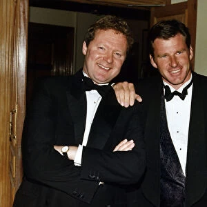 Rory Bremner Comedian and Impressionist is seen with Golfer Nick Faldo at a function