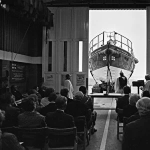 The Rother Class lifeboat Alice Upjohn seen here being blessed at the Dungeness RNLI