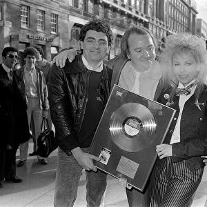 Rowan Atkinson receives golden disc for record 1982 for television series Not