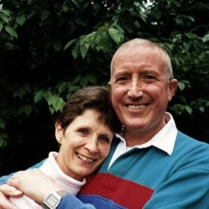 Roy Castle TV Presenter with arms round wife