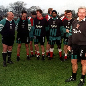 Roy Evans Football Manager Liverpool FC takes his first training session as the new boss