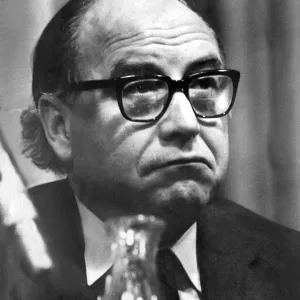 Roy Jenkins looking glum on podium at conference - February 1974 27 / 02 / 1974 Roy Jenkins looking glum on podium at conference - February 1974 27 / 02 / 1974