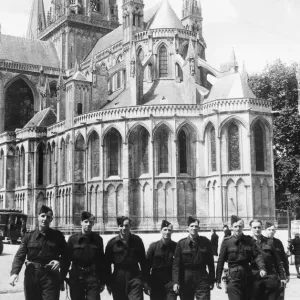 Royal Air Force ground staff in Bayeux during their off duty periods make friends with Royal Air Force ground staff in Bayeux during their off duty periods make friends with