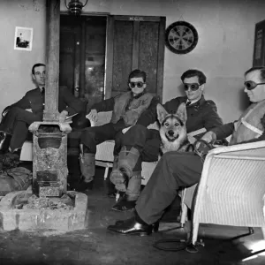 Royal Air Force Night Fighter Pilots in Rest Hut, Print