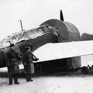 Royal Air Force personnel in France carry on in spite of the severe winter making Royal Air Force personnel in France carry on in spite of the severe winter making