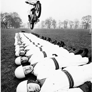Royal Artillery Motor Cycle Display Team in action circa 1966