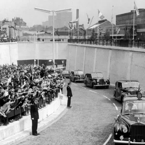 Queen Elizabeth II at Clyde Tunnel Opening Print 1963