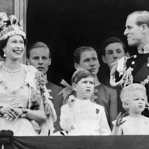Royal Family on Balcony at Buckingham Palace, London, pictured after Coronation Royal Family on Balcony at Buckingham Palace, London, pictured after Coronation