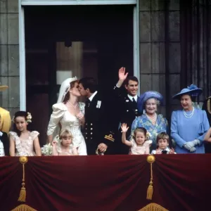 Print of the Royal Family on Buckingham Palace Balcony, July 1986 Print of the Royal Family on Buckingham Palace Balcony, July 1986