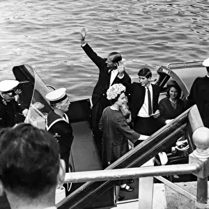 The Royal Family at Holyhead en route to Scotland. 10th August 1965