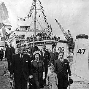 The Royal Family - except little Prince Edward - at Holyhead immediately before leaving