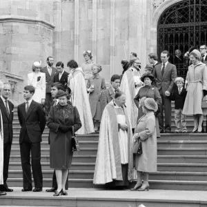 The Royal family pictured at St Georges Chapel, Windsor, after the Church service The Royal family pictured at St Georges Chapel, Windsor, after the Church service