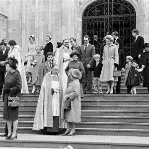 The Royal family pictured at St Georges Chapel, Windsor, after the Church service