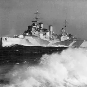 The Royal Navy County Class cruiser HMS London Print The Royal Navy County Class cruiser HMS London Print