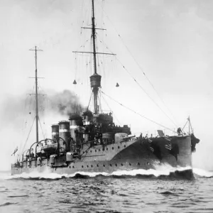 The Royal Navy Cruiser HMS Glasgow which part in the Battle of Coronel on the 1st The Royal Navy Cruiser HMS Glasgow which part in the Battle of Coronel on the 1st