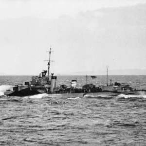 Royal Navy Destroyer Print: HMS Faulknor at Sea Royal Navy Destroyer Print: HMS Faulknor at Sea