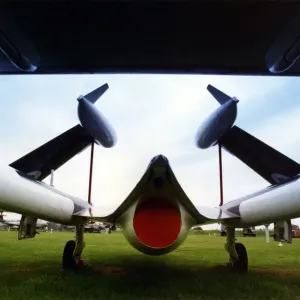 The former Royal Navy De Havilland Sea Venom FAW. 22 (XG680) on display with it The former Royal Navy De Havilland Sea Venom FAW. 22 (XG680) on display with it