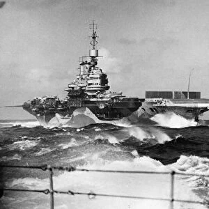 Royal Navy Illustrious class aircraft carrier HMS Formidable at sea with the Eastern