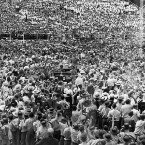 Royal Tour of Australia. The Queen and The Duke of Edinburgh drive through the crowds in Royal Tour of Australia. The Queen and The Duke of Edinburgh drive through the crowds in