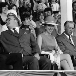 Royal tour of Canada. At Carmen, near Winnipeg. Princess Anne watching an event Royal tour of Canada. At Carmen, near Winnipeg. Princess Anne watching an event
