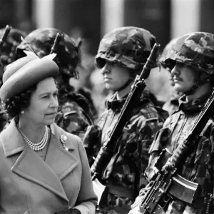The royal tour of Switzerland. Pictured, Queen Elizabeth II inspecting troops