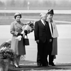 The royal tour of Switzerland. Pictured, Queen Elizabeth II. 1st May 1980