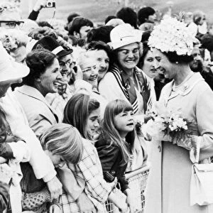 Royal visit to the Isle of Man. The Queen greets crowds in Douglas. 3rd August 1972