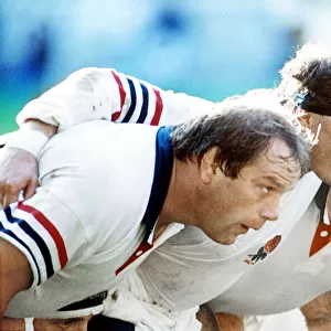 Rugby Englands front row Brian Moore Jason Leonard and Jeff Probyn