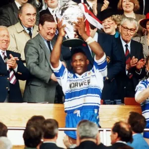 Rugby League Cup Final Print: Ellery Hanley Holds Trophy Rugby League Cup Final Print: Ellery Hanley Holds Trophy