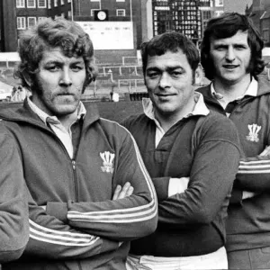 Rugby Print: Six Welsh Players at Cardiff Arms Park, 16th January 1975