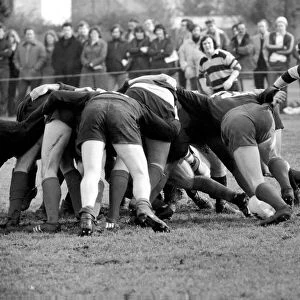 Rugby: The rugby union match. Saracens vs. Cardiff. February 1975 75-01042-001