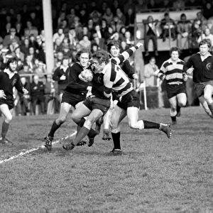 Rugby: The rugby union match. Saracens vs. Cardiff. February 1975 75-01042-006