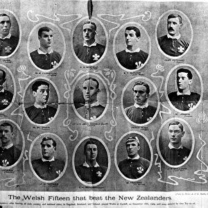 Rugby - Wales v New Zealand - the Welsh team that beat New Zealand 16th Dec 1905