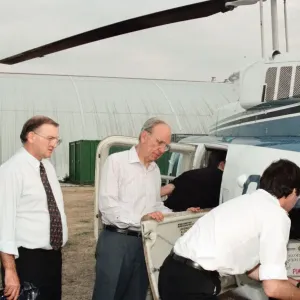 Rupert Murdoch getting in to a helicopter. 6th August 1994 Rupert Murdoch getting in to a helicopter. 6th August 1994