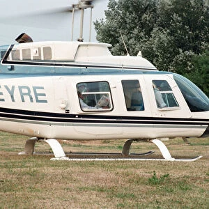 Rupert Murdoch in a helicopter. 6th August 1994