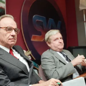 Rupert Murdoch (left) and Mark McCormack announce a deal in which Mr Murdoch Rupert Murdoch (left) and Mark McCormack announce a deal in which Mr Murdoch