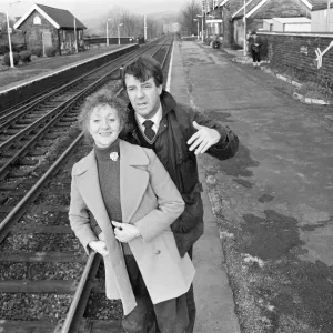 Russell Harty, Thelma Barlow at Ribbleshead Viaduct Print 1984